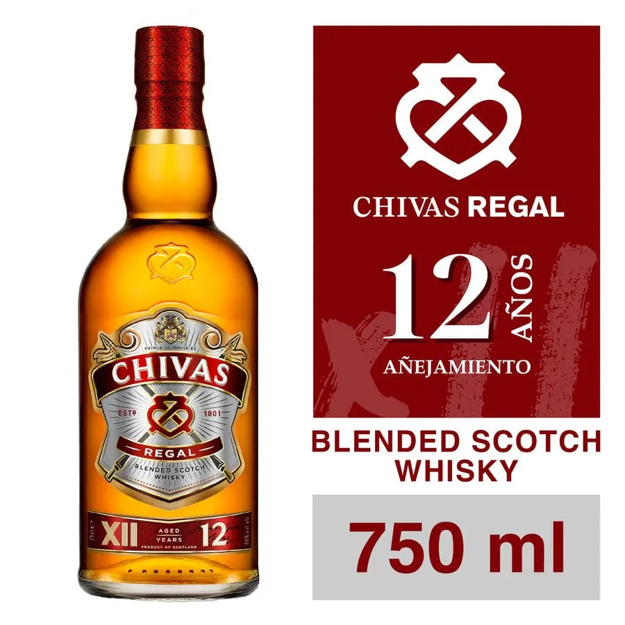 Whisky Chivas Regal 12 años 40° 750cc