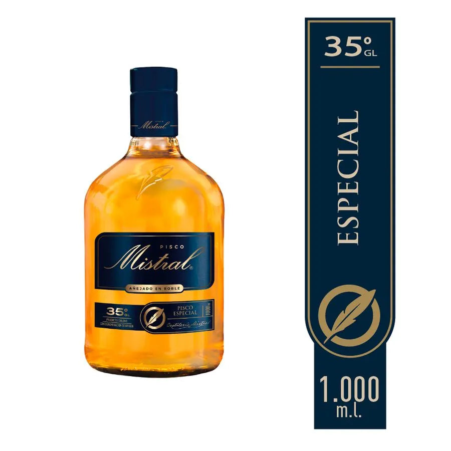 Pisco Mistral Añejado en Roble 35° Botella 1LT