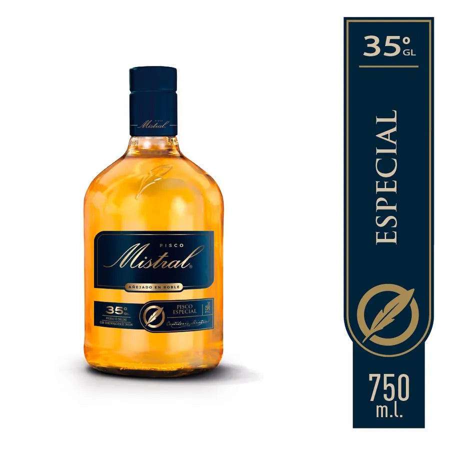 Pisco Mistral Añejado en Roble 35° Botella 750cc