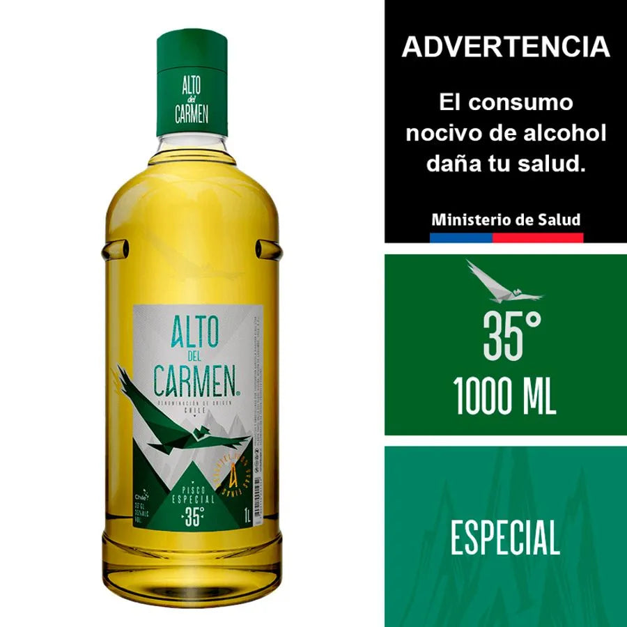 Pisco Alto del Carmen Especial 35° Botella 1 LT