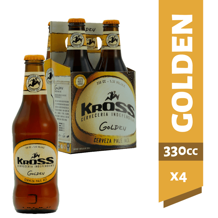 Pack 4 un. Cerveza Kross Golden Ale 5.3° 330cc