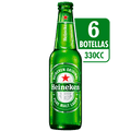 Pack 6 un. Cerveza Heineken Lager 5° 330cc