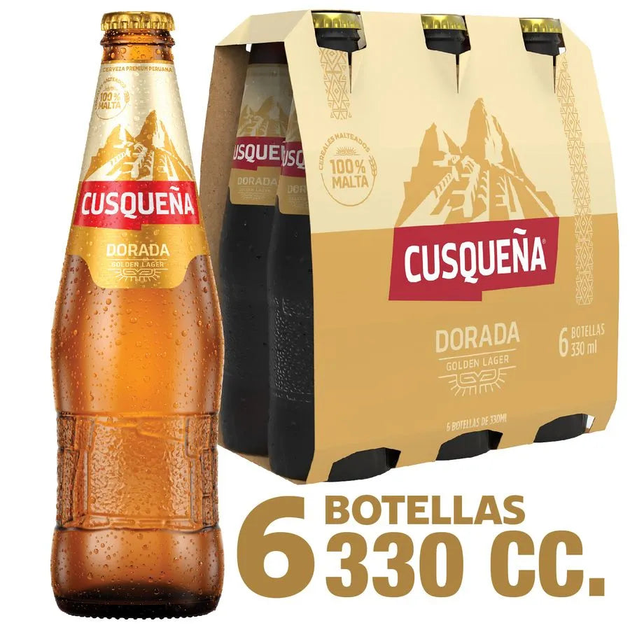 Pack 6 un. Cerveza Cusqueña Gold 5° 330cc