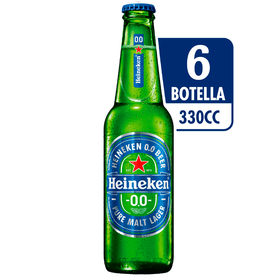 Pack 6 un. Cerveza Heineken Cero Lager Sin Alcohol 330cc