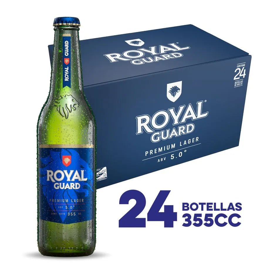 Caja 24 un. Cerveza Royal Guard Lager 5° 355cc