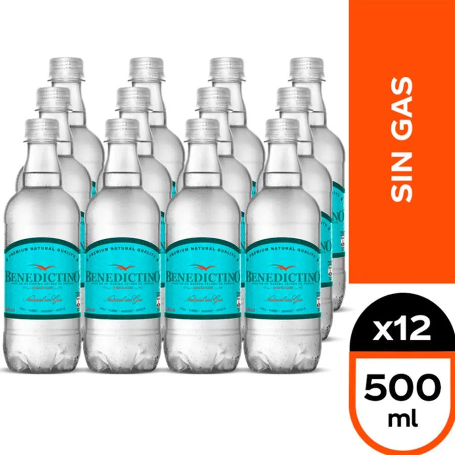 Pack 12 un. Agua benedictino Sin Gas 500cc