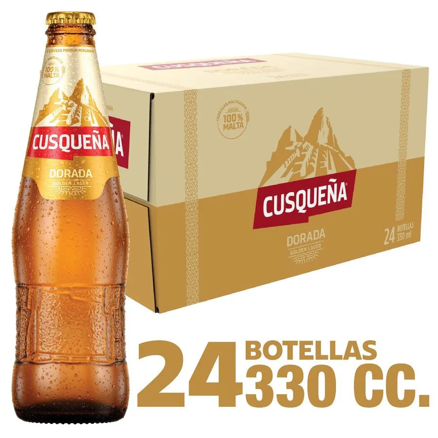 Caja 24 un. Cerveza Cusqueña Gold Lager 4.8° 330cc