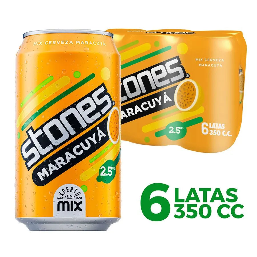 Pack 6 un. Cerveza Stones Maracuya Fruit Beer 2.5° 350cc