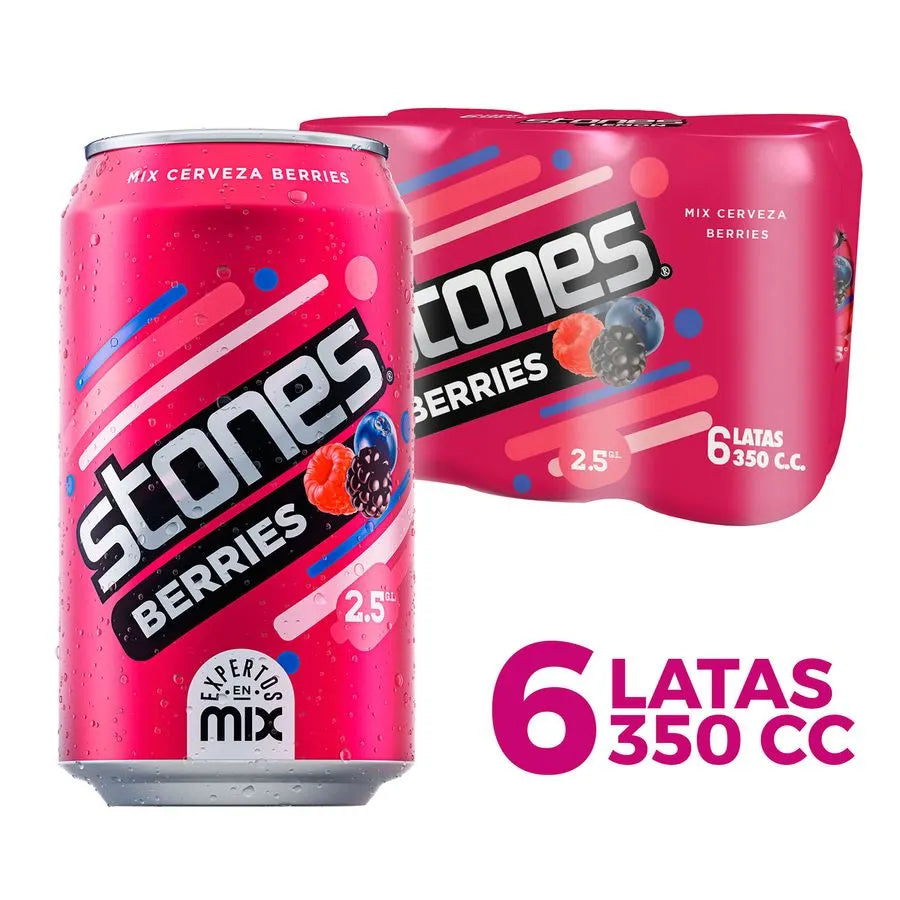 Pack 6 un. Cerveza Stones Berries Fruit Beer 2.5° 350cc