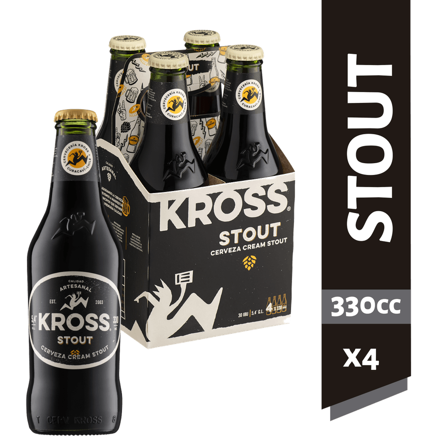 Pack 4 un. Cerveza Kross Stout 5.2° 330cc