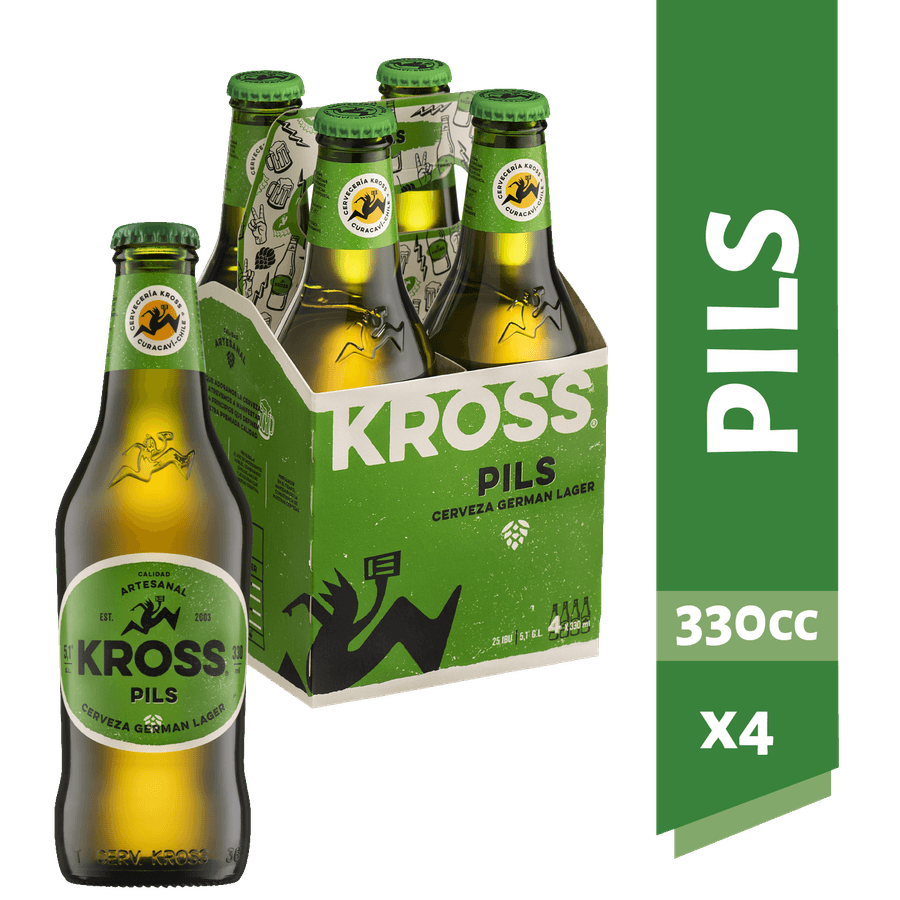 Pack 4 un. Cerveza Kross Pils 5.1° 330cc