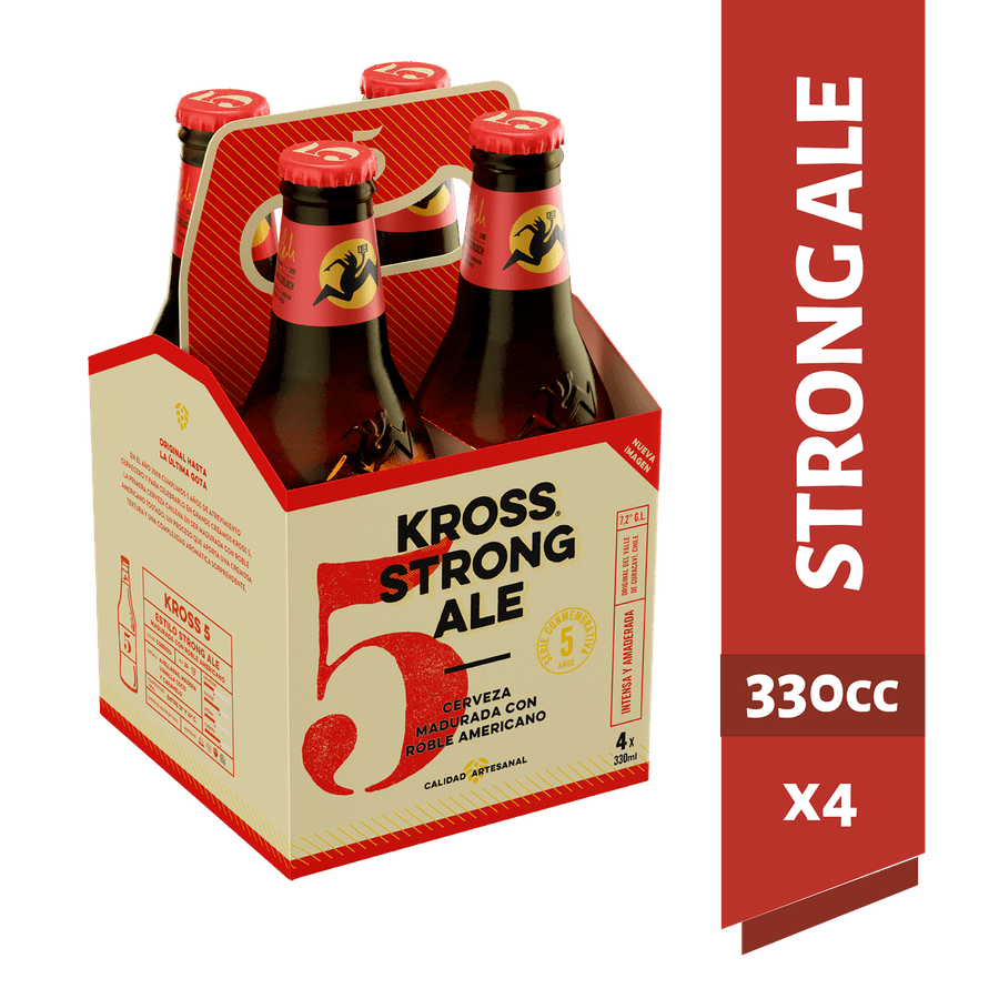 Pack 4 un. Cerveza Kross 5 Aniversario Strong Ale 7.2° 330cc