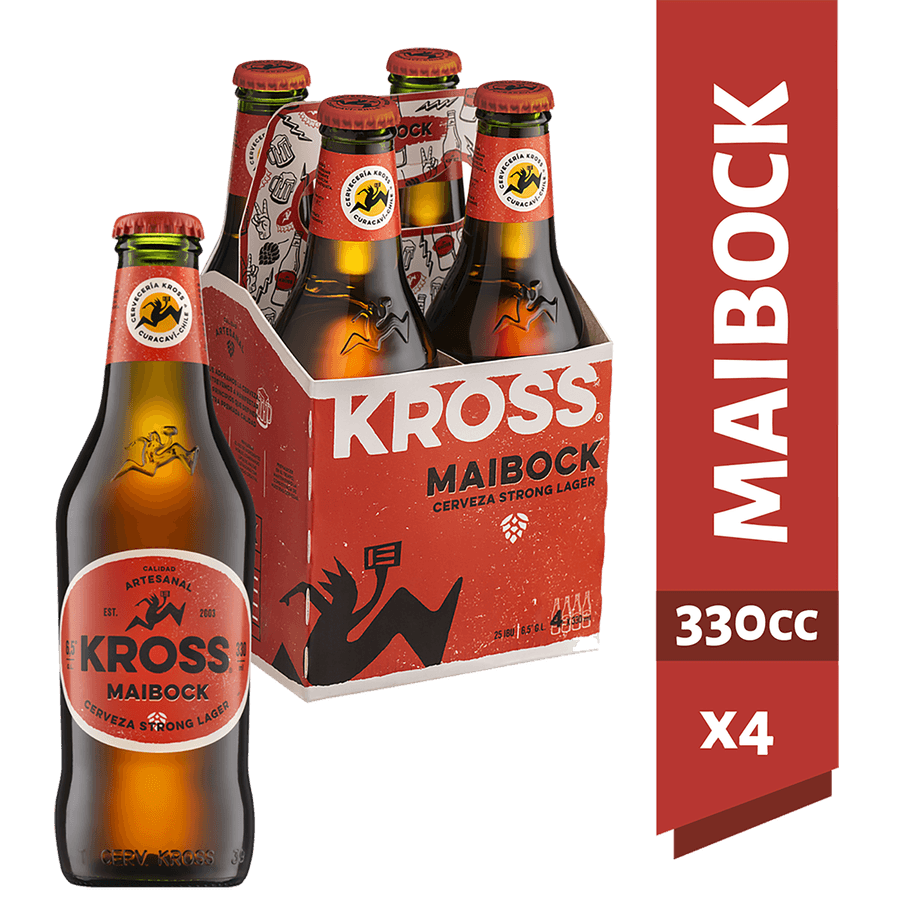 Pack 4 un. Cerveza Kross Maibock 6.5° 330cc