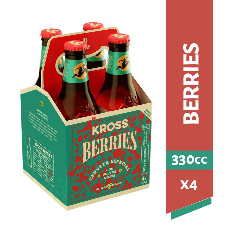 Pack 4 un. Cerveza Kross Berries Ale 5.2° 330cc