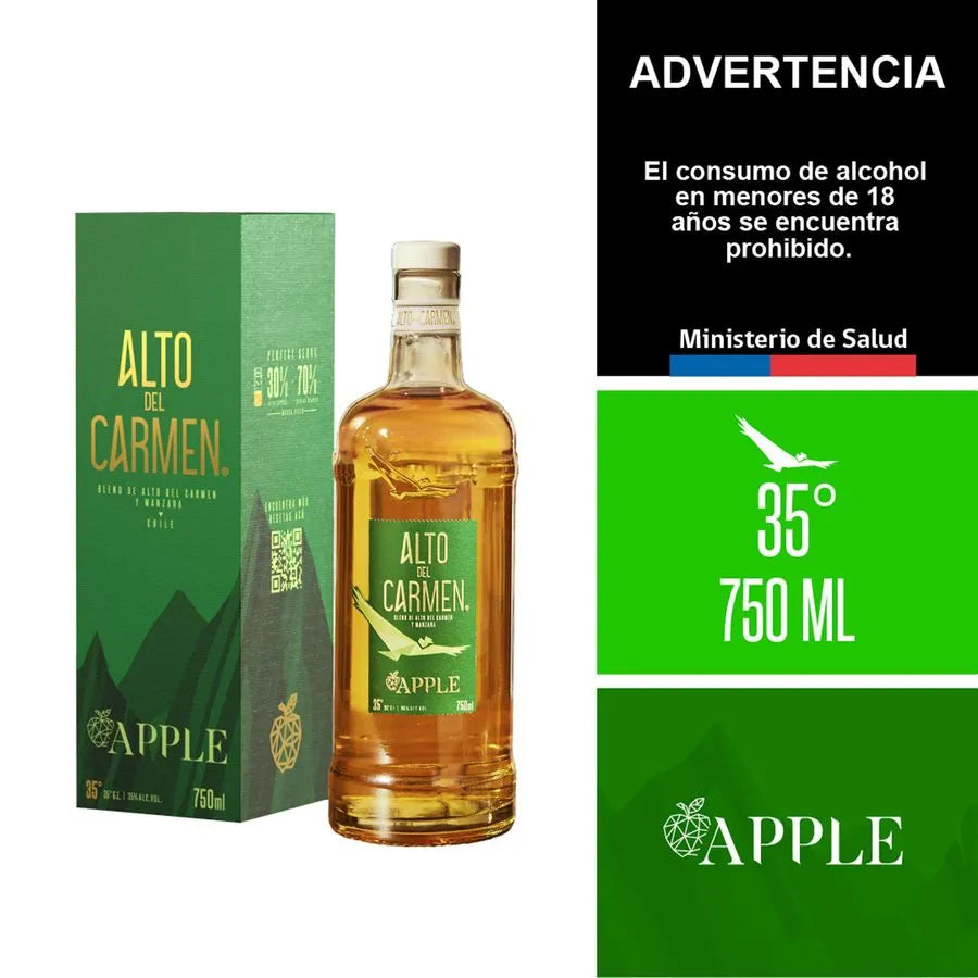 Licor de Pisco Alto del Carmen Manzana 35° 750cc