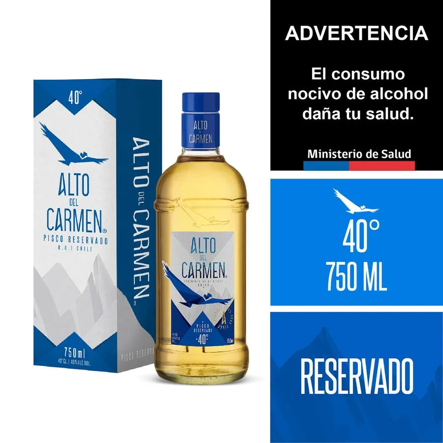Pisco Alto del Carmen Reservado 40° Botella 750cc