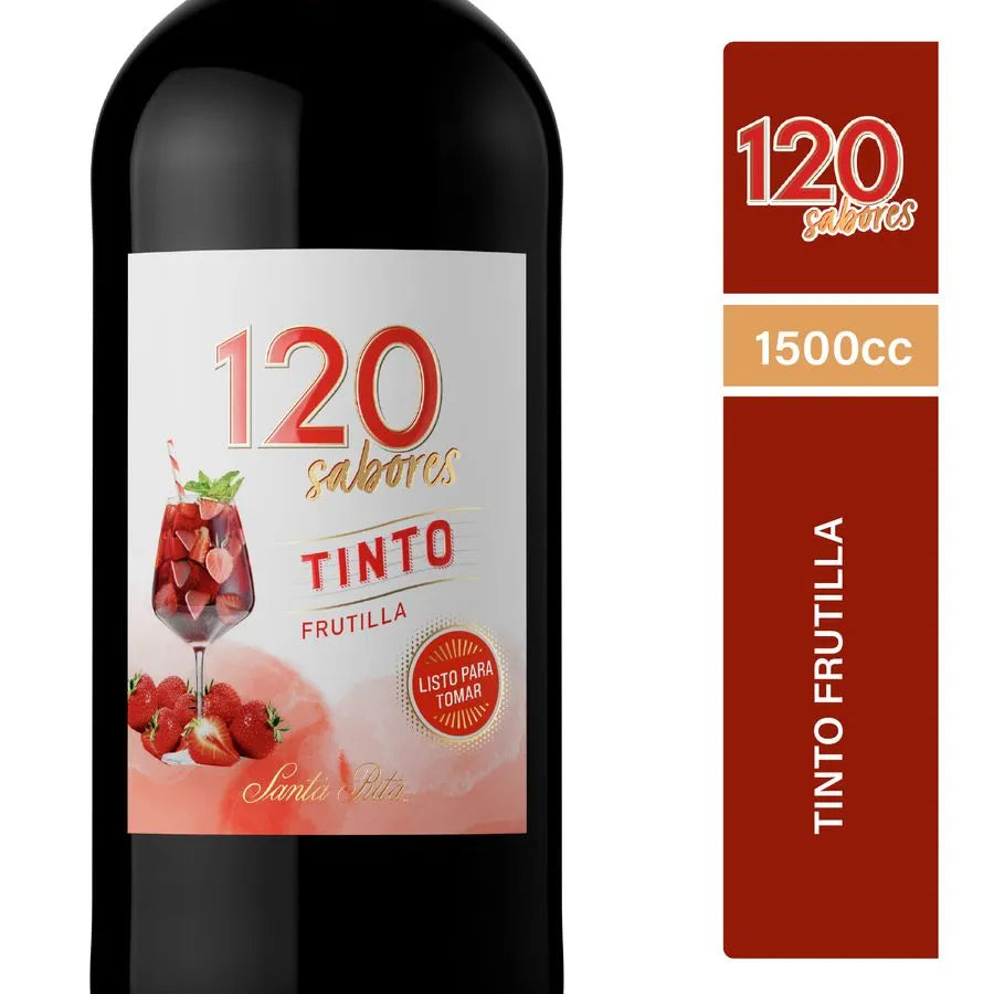 Cóctel de Vino 120 Sabores Tinto Frutilla 1.5 LT