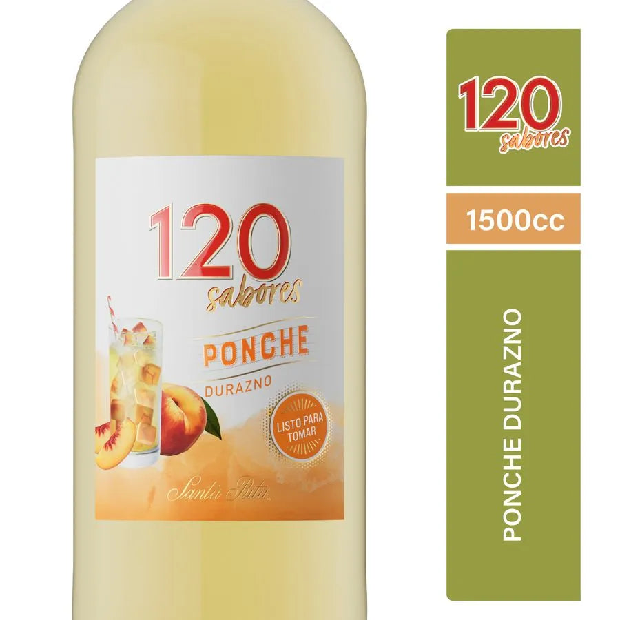 Cóctel de Vino 120 Sabores Ponche Durazno 1.5 LT