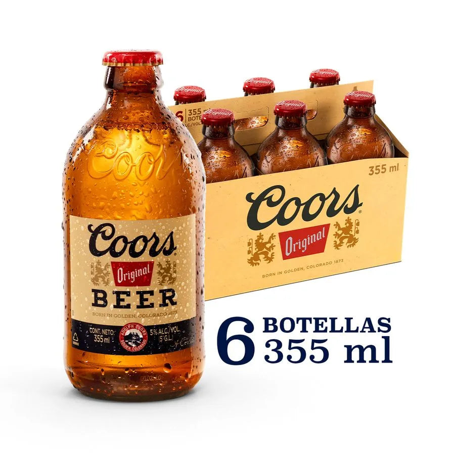 Pack 6 un. Cerveza Coors Lager 5° 330cc