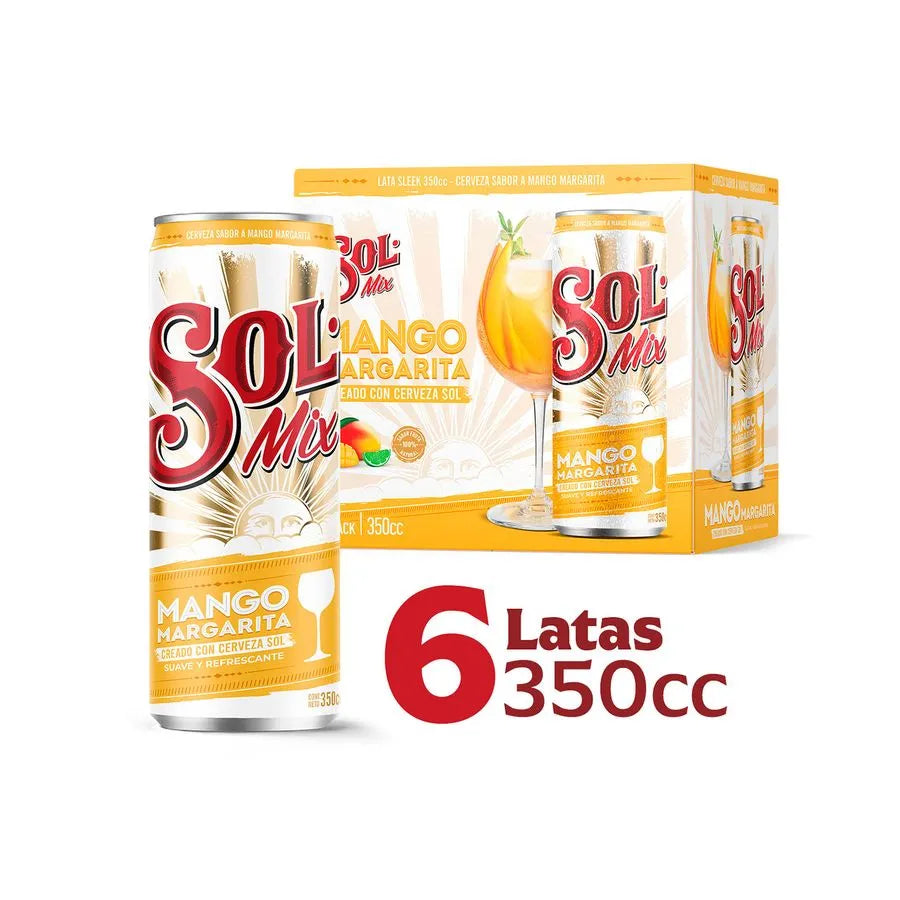 Pack 6 un. Cerveza Sol Mix Mango Margarita 4.2° 350cc