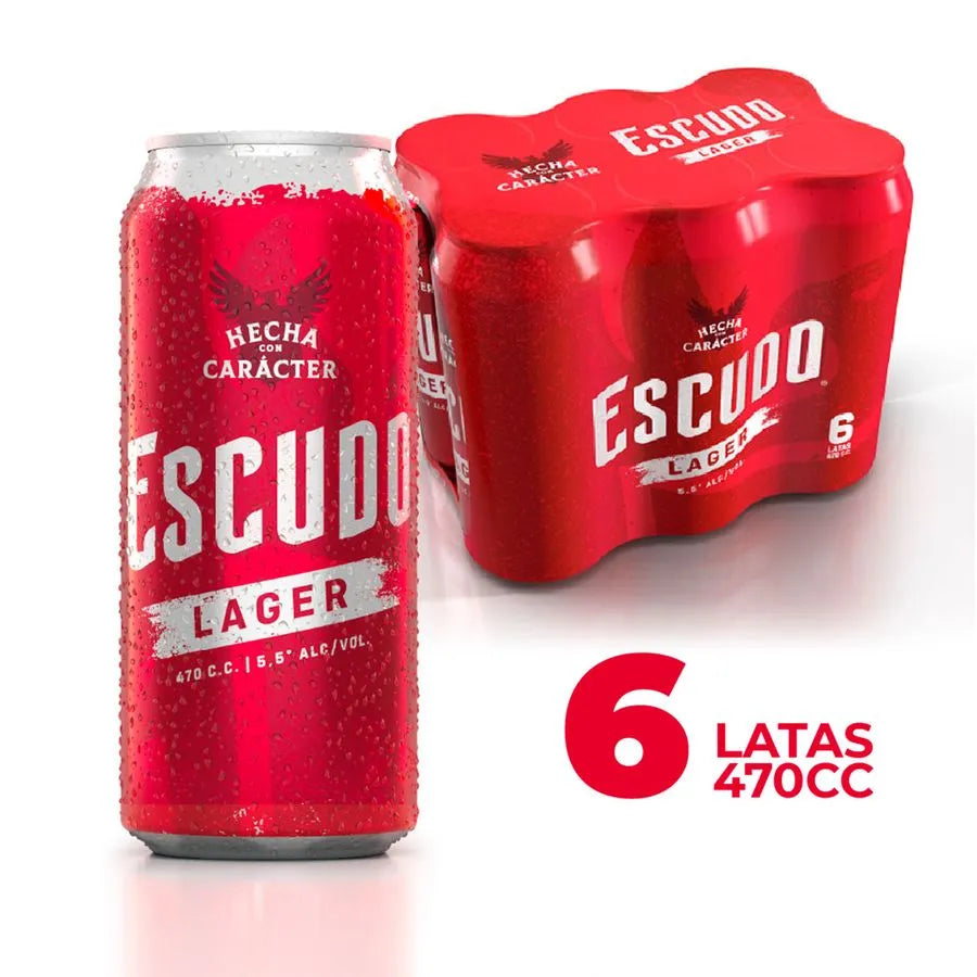Pack 6 un. Cerveza Escudo Lager 5.5° 470cc