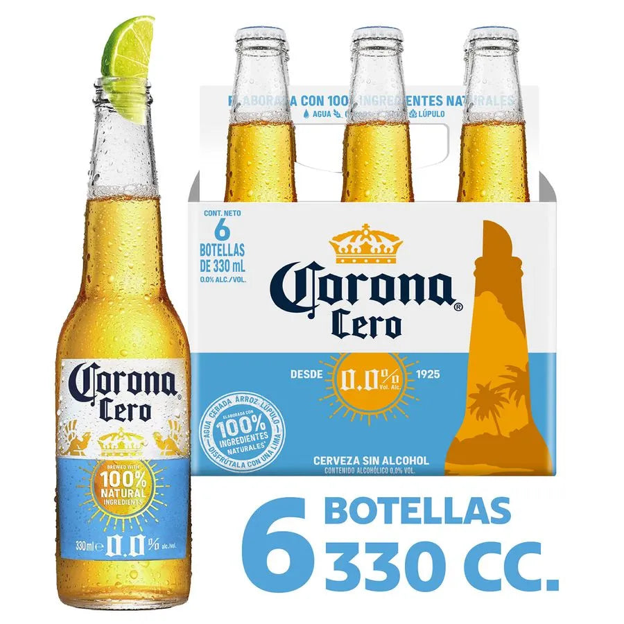 Pack 6 un. Cerveza Corona Lager Sin Alcohol 330cc