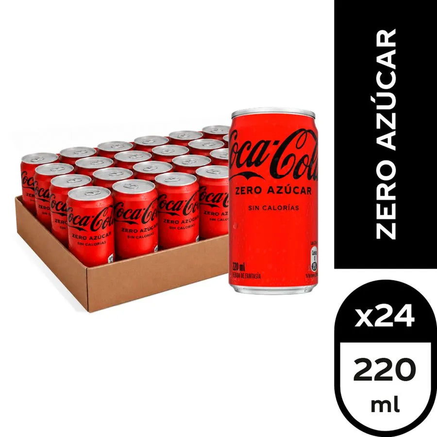 Pack 24 un. Bebida Coca-Cola Zero Lata 220cc