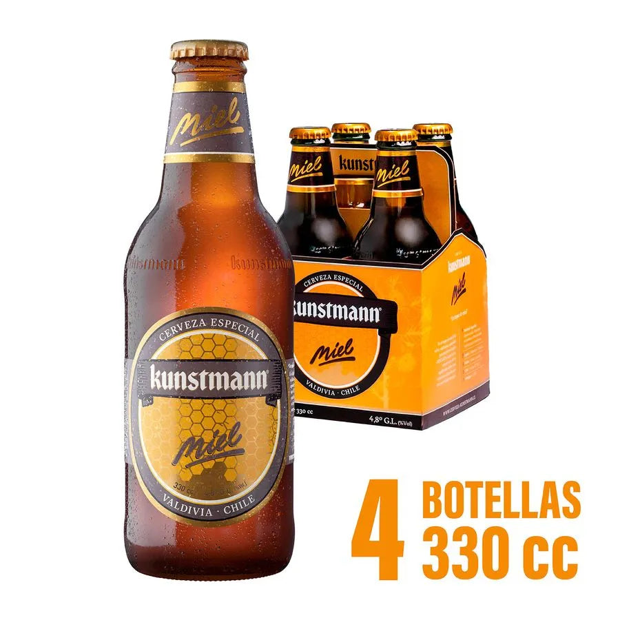 Pack 4 un. Cerveza Kunstmann Miel 4,8° 330cc