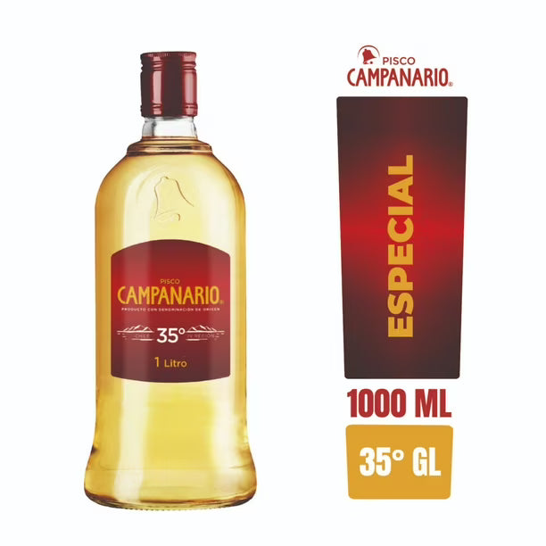 Pisco Campanario 35° Botella 1 LT