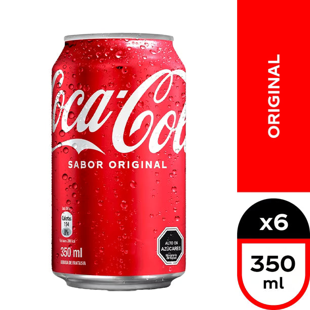 Pack 6 un. Bebida Coca-Cola Original Lata 350cc